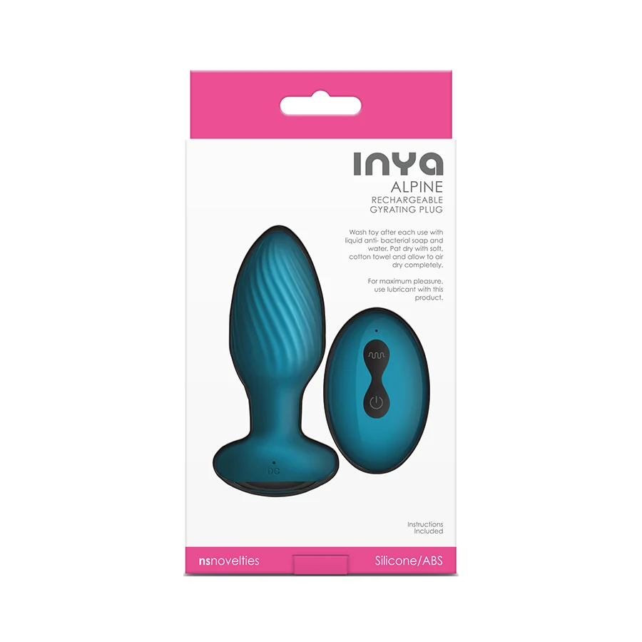 NS Novelties Inya Alpine Rechargeable Silicone Anal Plug with Remote Control - Teal