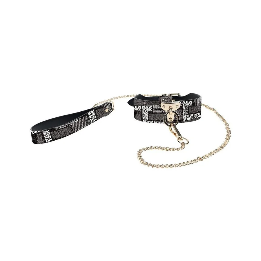 Collar with Leash Black