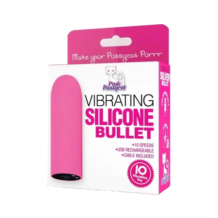 Pink Pussycat Vibrating Silicone Bullet